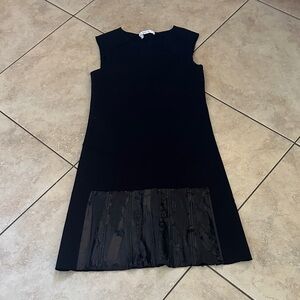 Derek Lam Black Mini Dress with Textured Hem